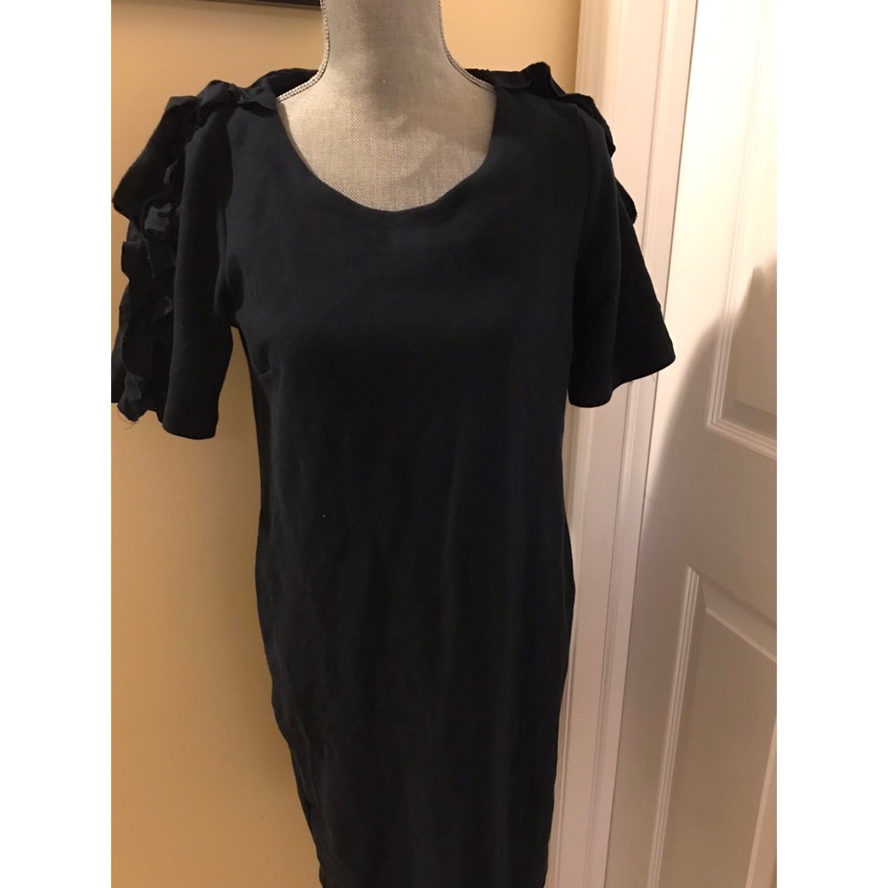 Navy blue maturity dress.